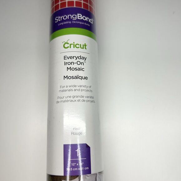 Cricut Mosaic Red Squares Everyday Iron-On Strong Bond New 12”x24” 1 Sheet Roll - Picture 2 of 7